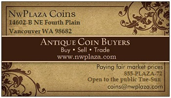 NW Plaza Coins business card