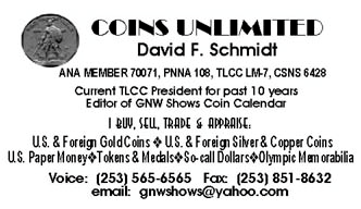 Coins Unlimited business card