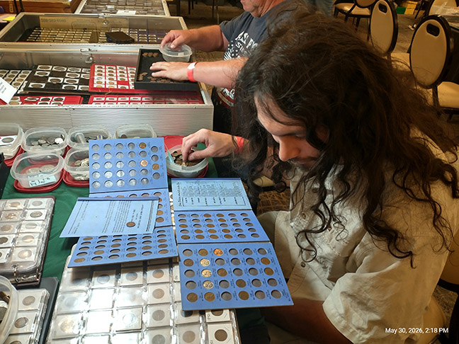 Lincoln cent collector at the Southern Idaho Coin Show.